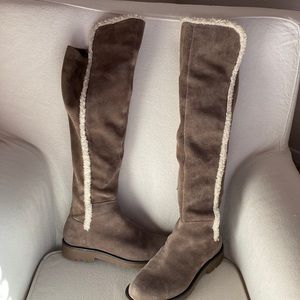 Sole Society Gray Boots w/ White Trim US 7M